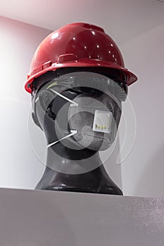 Gas filter mask; white background; Working Hard Hat;Personel Pro