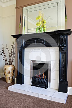 Gas fireplace and surround