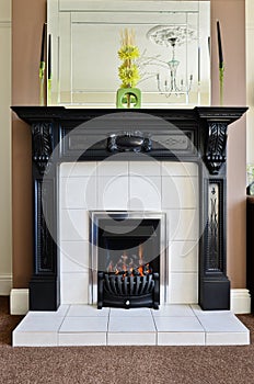 Gas fireplace and surround