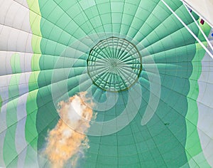 Gas flame in a hot air balloon in Israel