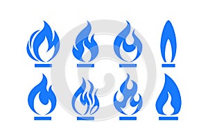 Gas fire flame, vector illustration in flat style