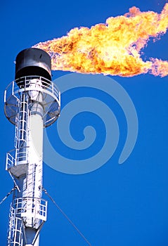 The gas flare on the gas field