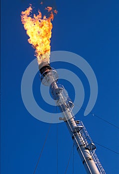 The gas flare on the gas field