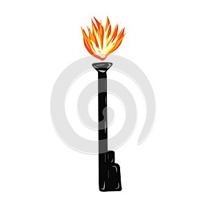 Gas flare isolated on white background. Simple vector illustration in cartoon flat style.
