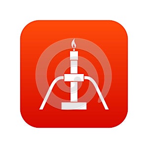 Gas flaring icon digital red