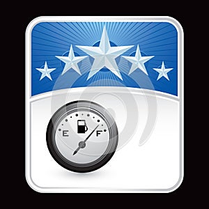 Gas gauge on blue star background