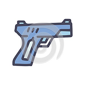 gas gun color vector doodle simple icon
