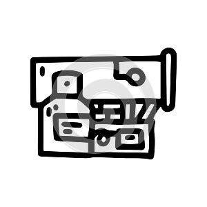 gas heat cannon line vector doodle simple icon