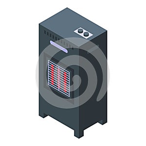 Gas heater icon isometric vector. Worker pipe