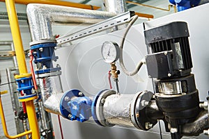 Gas heating system boiler room equipments