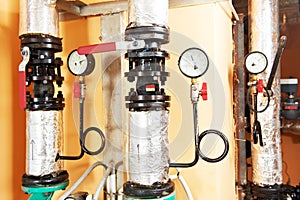 Gas heating system boiler room equipments