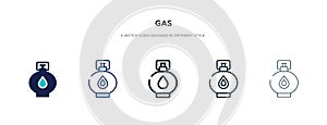 Gas icon in different style vector illustration. two colored and black gas vector icons designed in filled, outline, line and