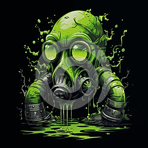 gas element leaking from a pipe shaped like a punk