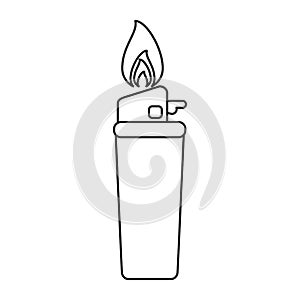 Gas lighter flame icon line