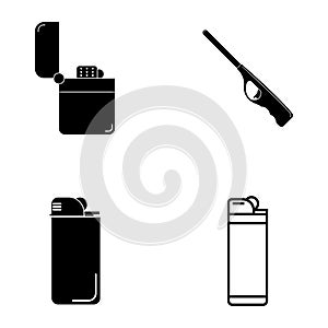 gas lighter icon set vector