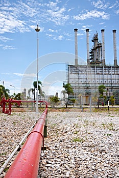 Gas line to refinery plant