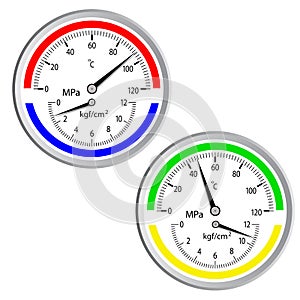 Gas manometer isolated on white background