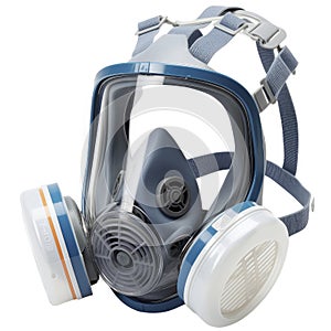 Gas Mask With Breathing Device Attached, Protection for Contaminated Environments