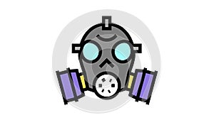 gas mask color icon animation