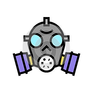 gas mask color icon vector illustration flat