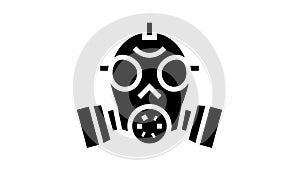 gas mask glyph icon animation