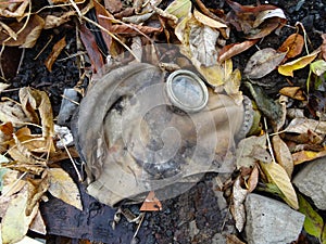 Gas Mask On The Ground