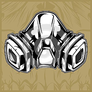 Gas mask hand drawing vector