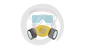 Gas Mask icon animation for medical motion graphics