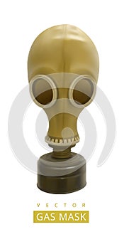 Gas mask isolated on white background. Front view