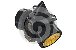 Gas Mask isolated on white with clipping path. Respirator for professional use