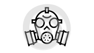 gas mask line icon animation