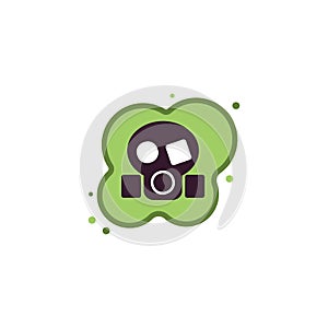 Gas mask with poison gasses. Vector illustration decorative design