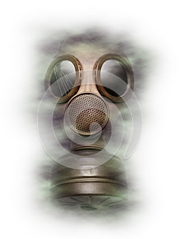 Gas mask protection from and fear of chemical and biological attacks warfare, and terror photo