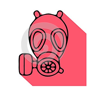 Gas mask, respirator flat line icon. Vector logo for personal