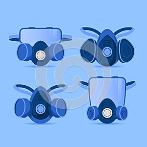 Gas mask respirator illustration Vector