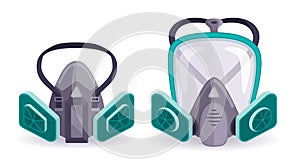 Gas mask respirator illustration Vector