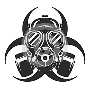 Gas Mask vector illustration. Respirator. Biological hazard