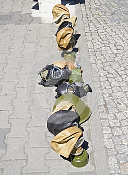 Gas masks in berlin photo