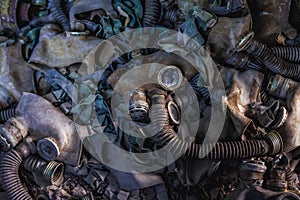 Gas masks in Chernobyl Exclusion Zone