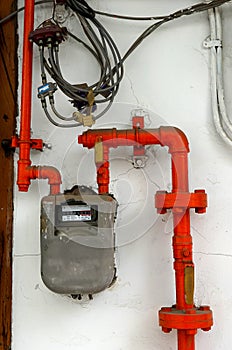 Gas meter and electric wires