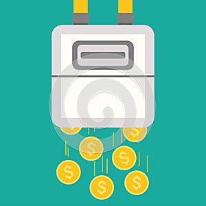 Gas meter icon money saving concept 