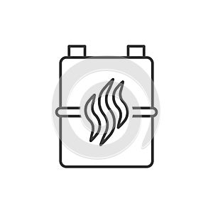 Gas meter icon. A simple line drawing of a gas flow meter. Vector over white background.