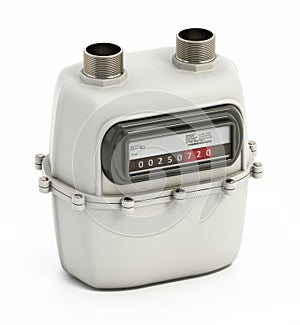 Gas meter isolated on white background. 3D illustration