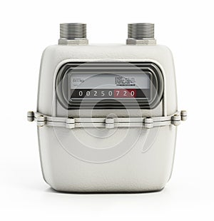 Gas meter isolated on white background. 3D illustration