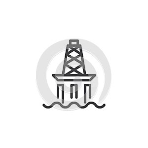 Gas offshore platform outline icon
