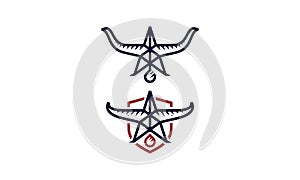 Gas oil horn logo icon vector