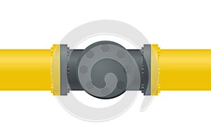 Gas pipe with flange.
