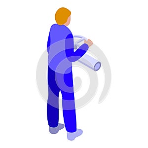 Gas pipe worker icon isometric vector. House engineer