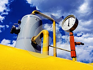 Gas pipeline and auxiliary equipment at the gas pumping station