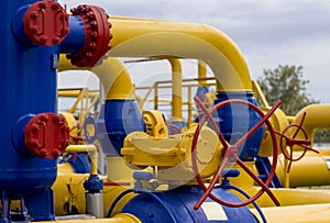 Gas pipeline and auxiliary equipment at the gas pumping station